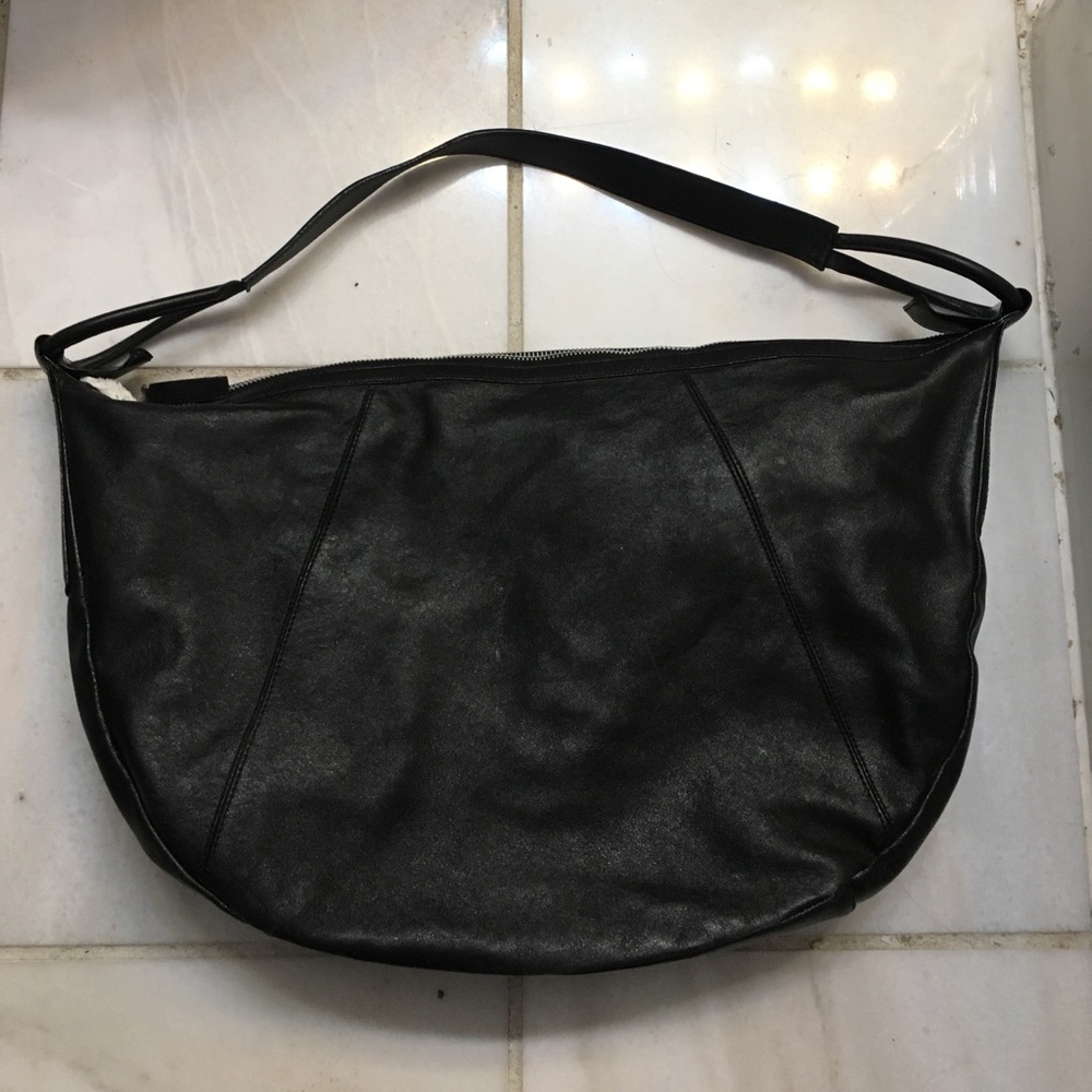 Prune large leather hobo