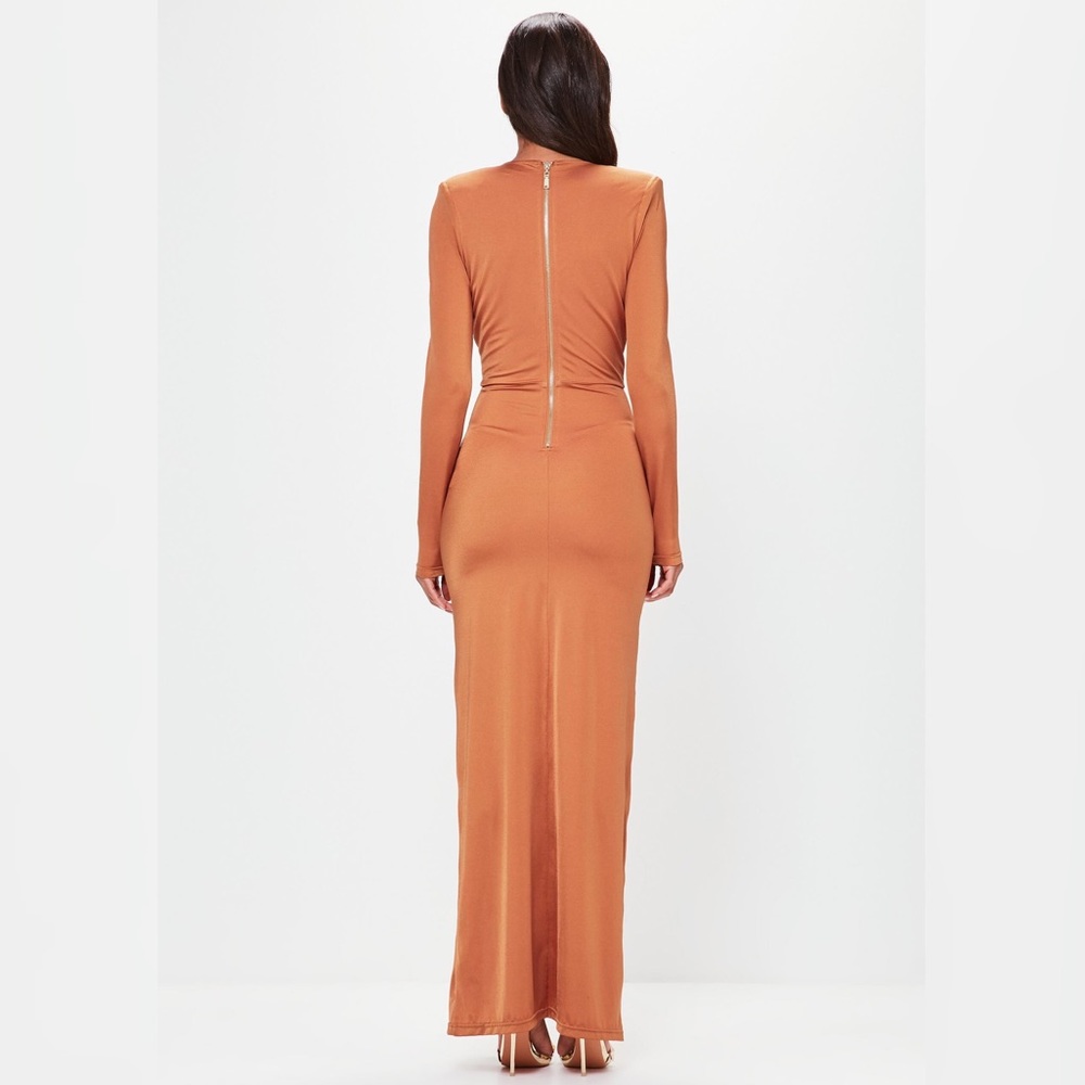 Burnt Orange Wrap Dress - Picture 2 of 4