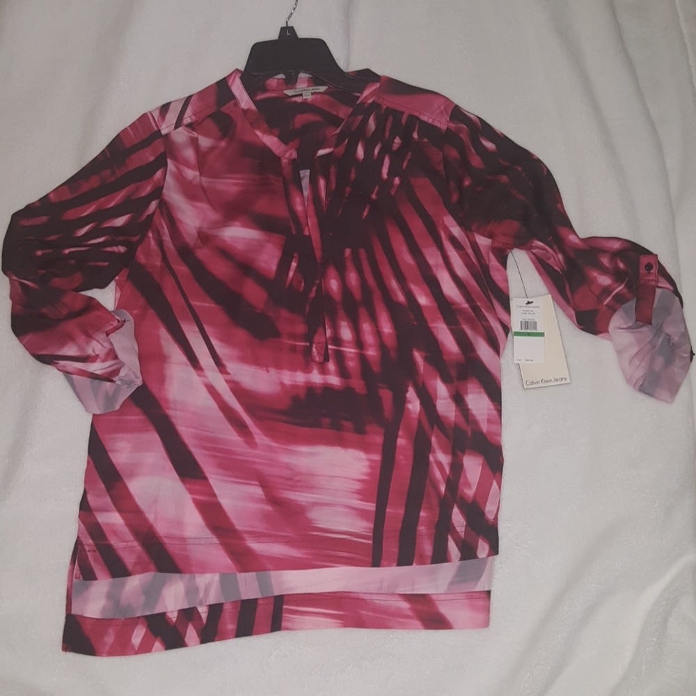 Calvin Klein Silk Shirt Lg