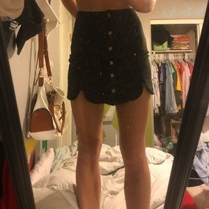 Black button down skirt
