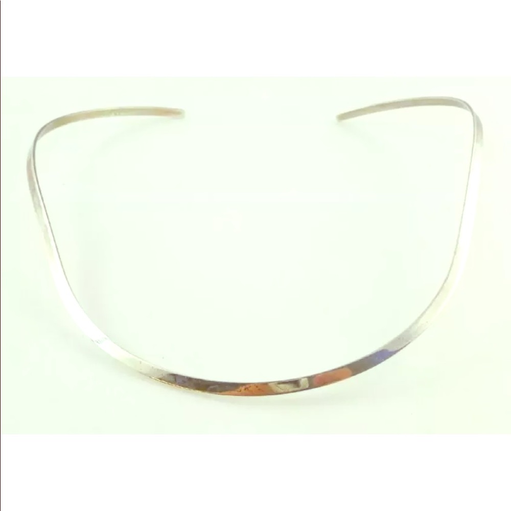 Silver Smooth Flat Collar Torque Necklace
