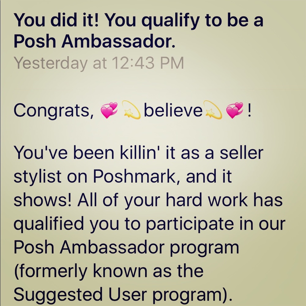 💐⭐️💕POSH AMBASSADOR💕⭐️💐