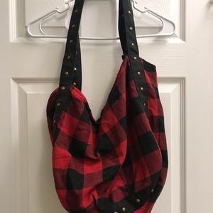 Plaid hobo bag