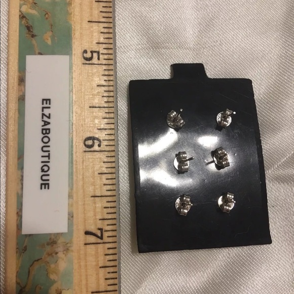 White, Peach and Lavender Pearl Stud Earrings - Picture 3 of 3