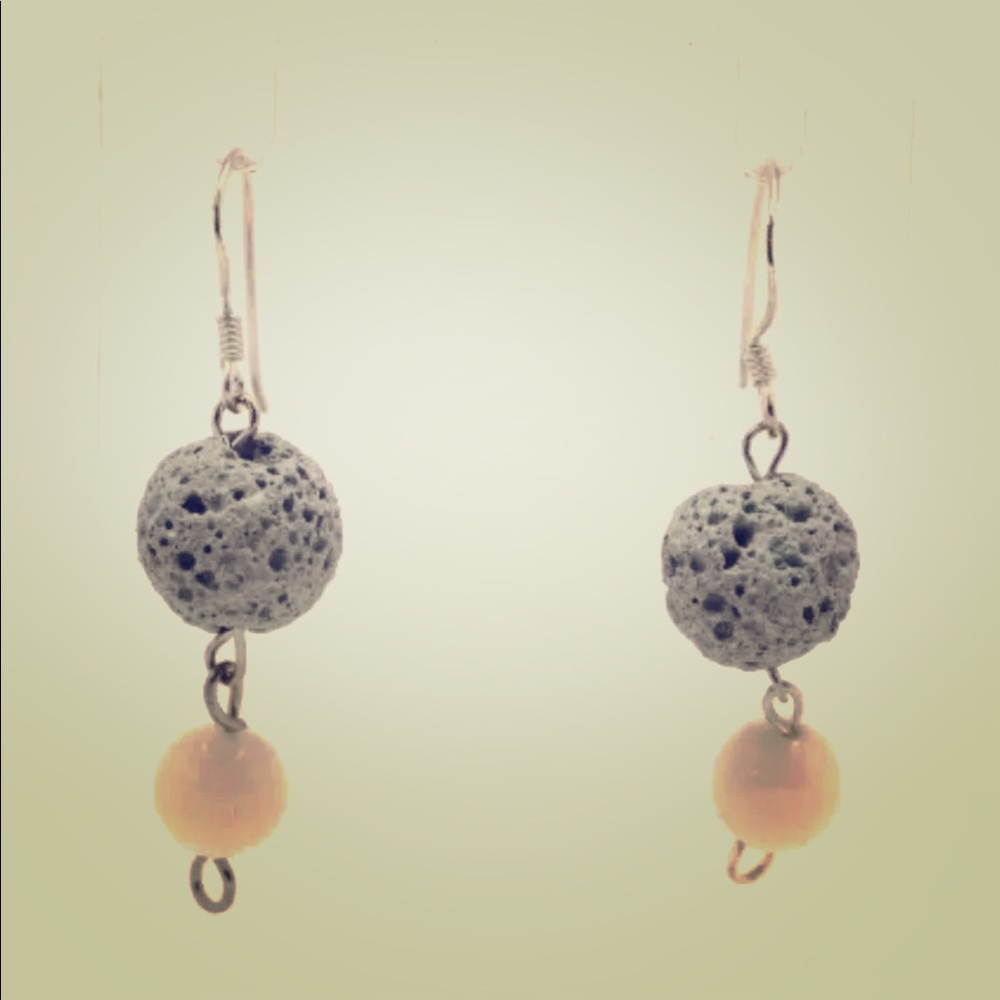 SALE 5 for $25 Cat's Eye Lava Rock Dangle Earrings