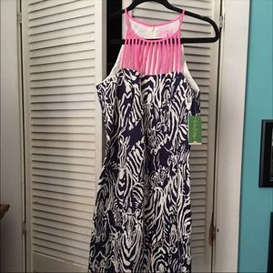 NWT: Lilly Pulitzer Dress Navy and White