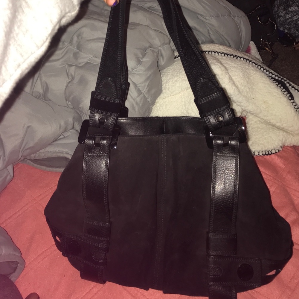 Black suede Michael Kors purse