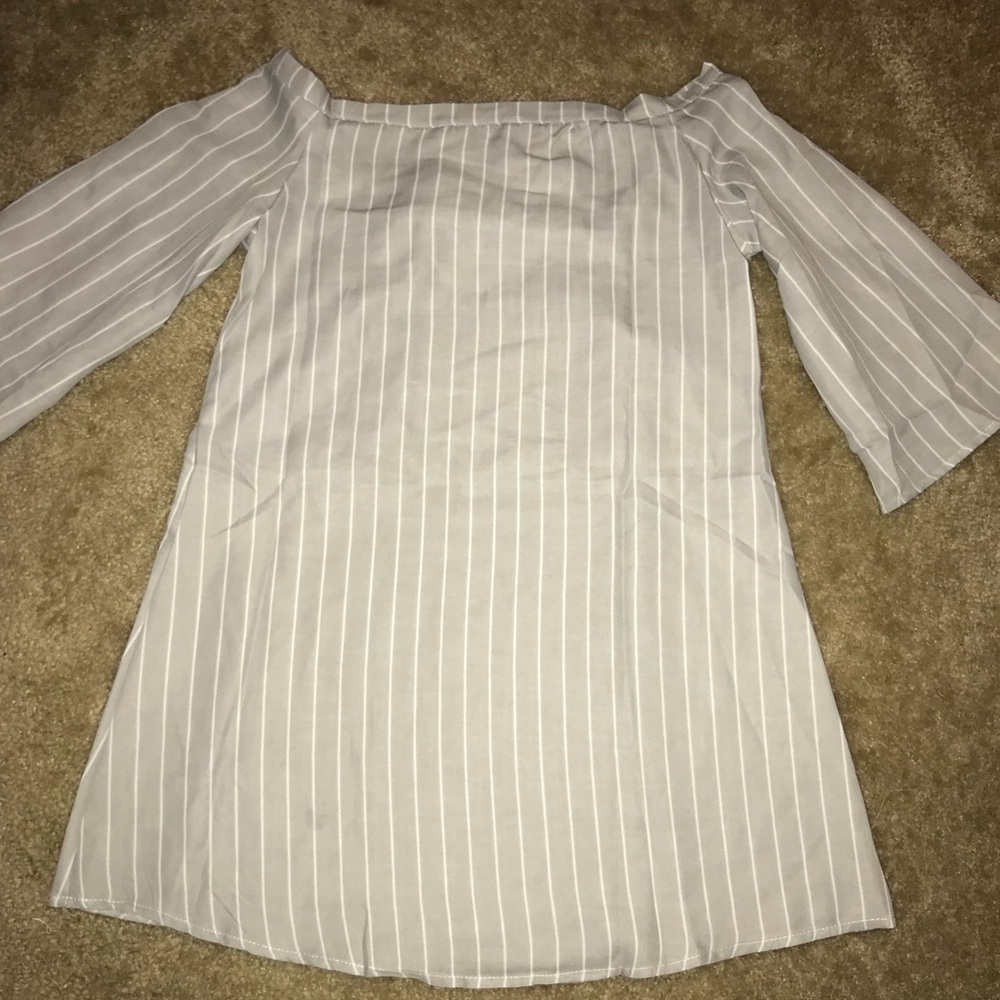 New in wrapper, Blue Mini Dress W/ White Stripes !