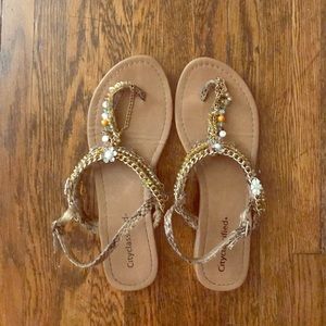 Embellished Thong Sandals