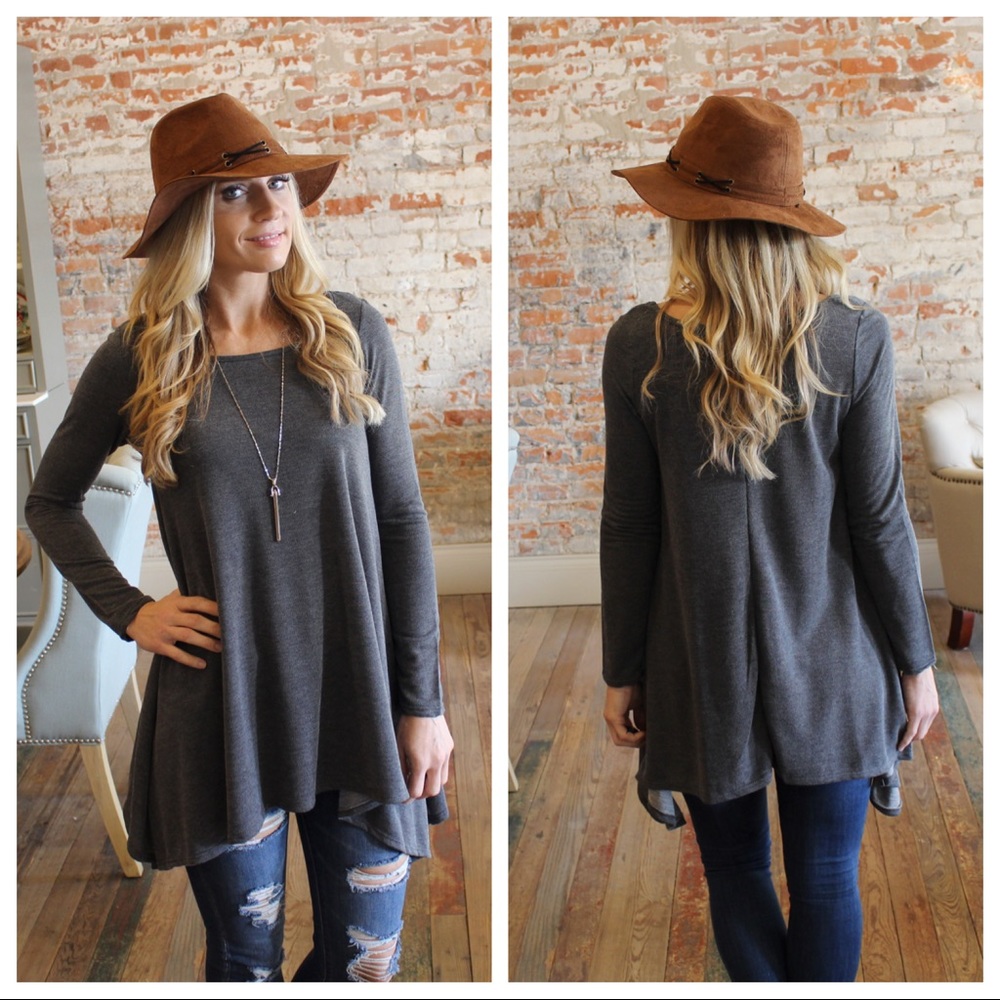 Charcoal long sleeve tunic - Picture 2 of 2