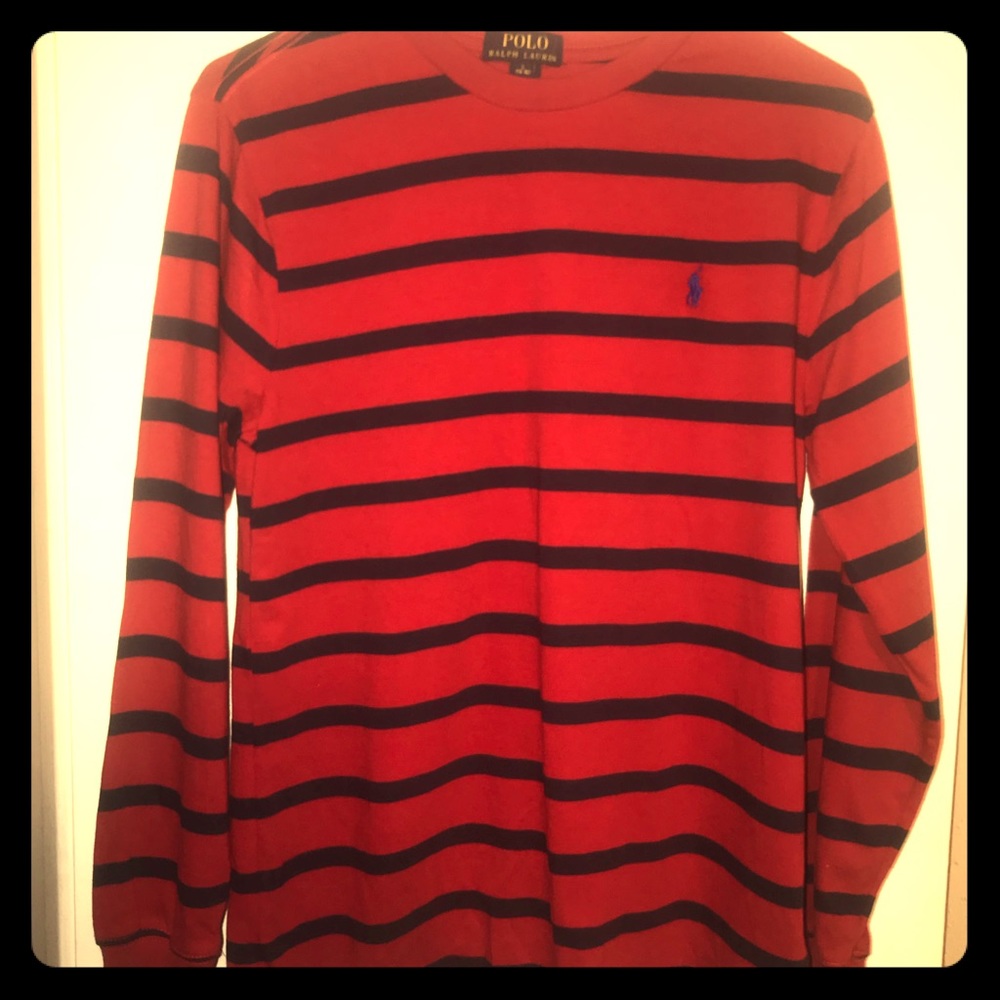 Boys Red & Navy Ralph Lauren Long sleeve