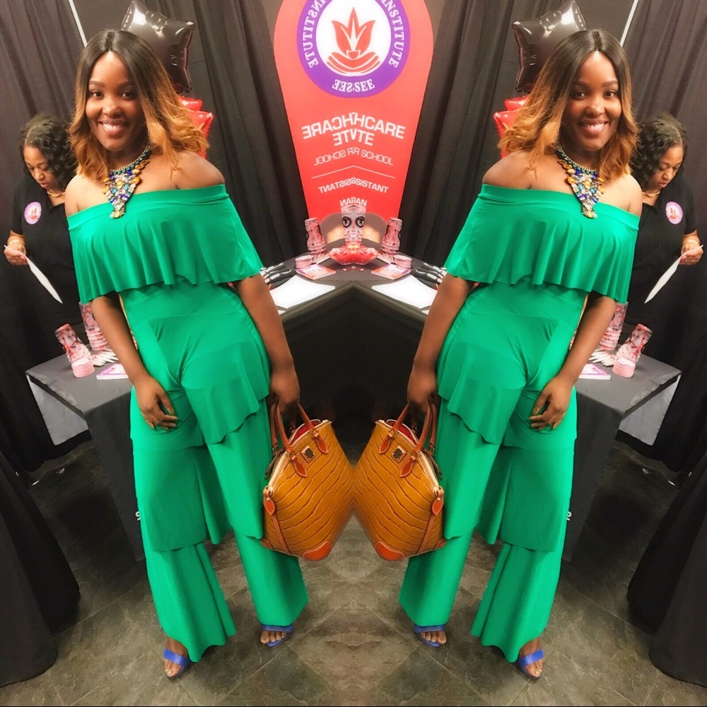 Emma Off The Shoulder Ruffle Leg Jumpsuit