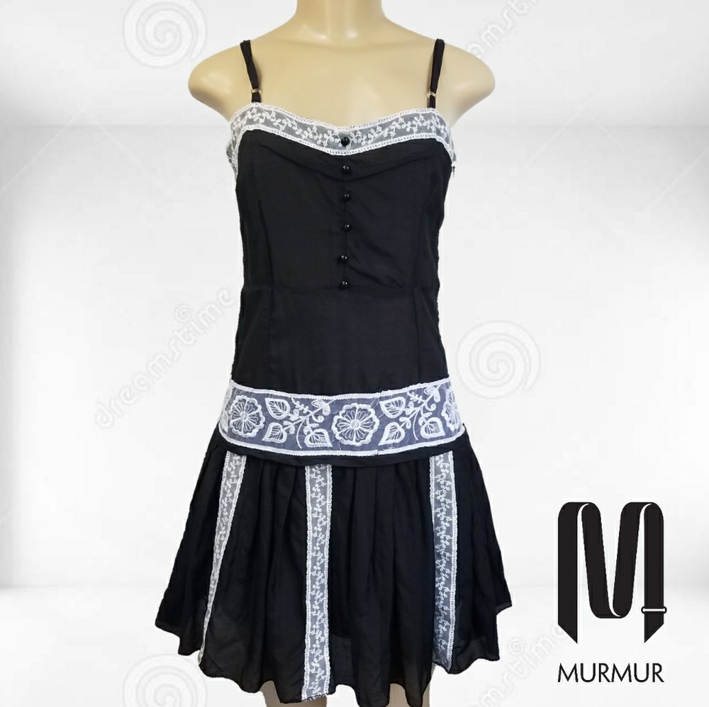Mur Mur black dress with lace accents