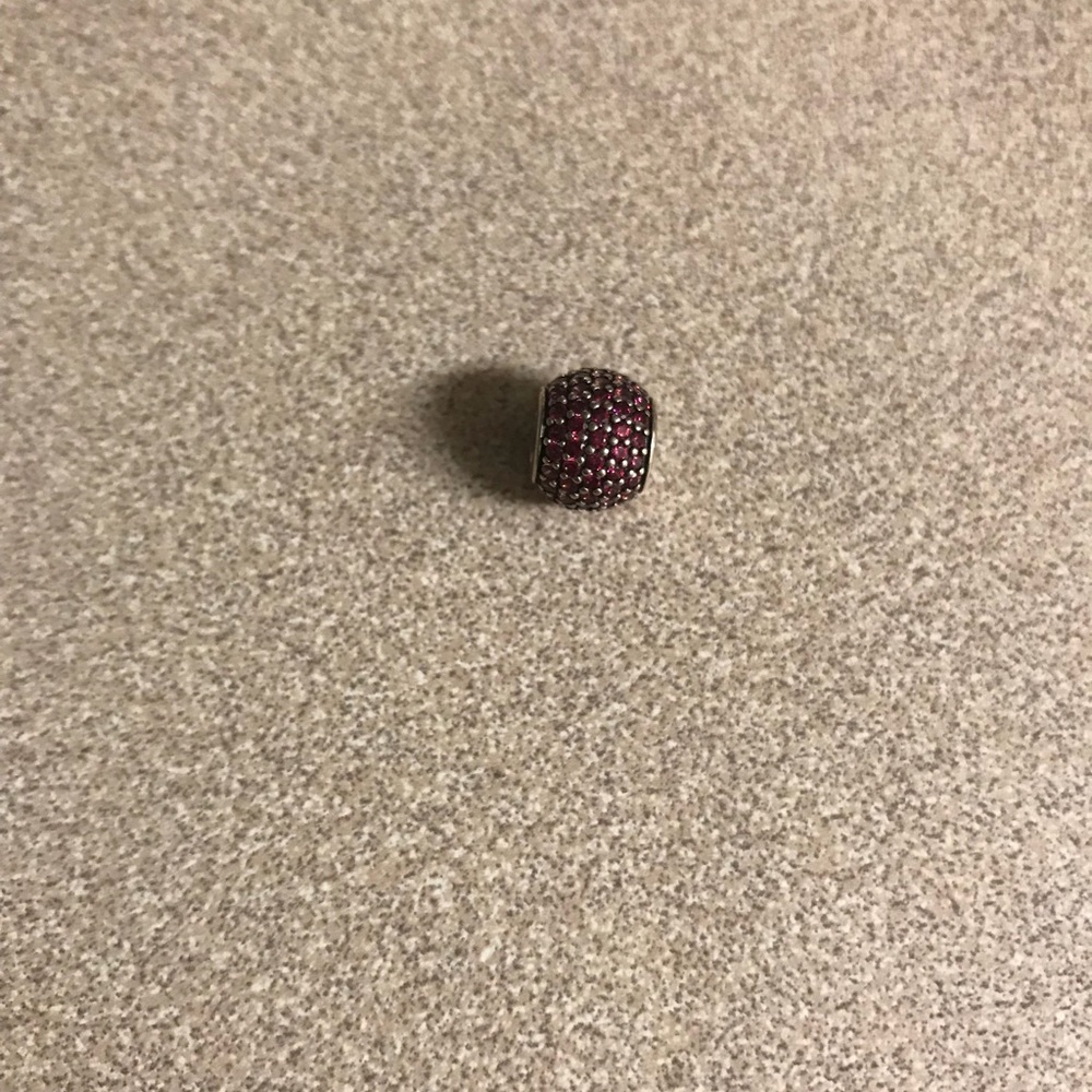 Red pandora jeweled charm