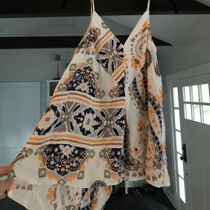 Anthropologie floral asymmetrical tank