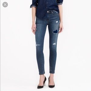 J crew distressed toothpick style jeans