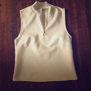 Sleeveless White Top with Zipper