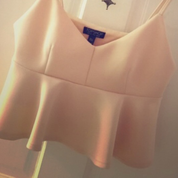NWOT TOPSHOP PEPLUM TOP IN BLUSH SIZE 6 - Picture 2 of 3