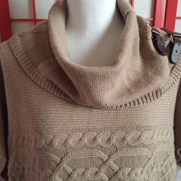 LaSeine Poncho Sweater Ruana Wool Blend - Picture 3 of 8