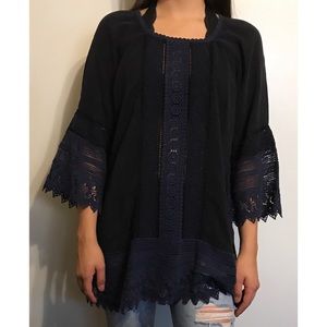 JOHNNY WAS BLUE BOHO BLOUSE •SIZE XS💙