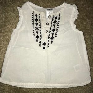Gently Used Carter’s Baby Girls White Shirt/Black