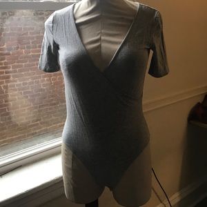 Heather Grey Wrap Bodysuit