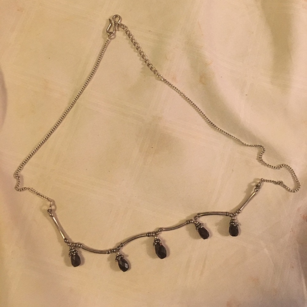 Sterling silver garnet necklace