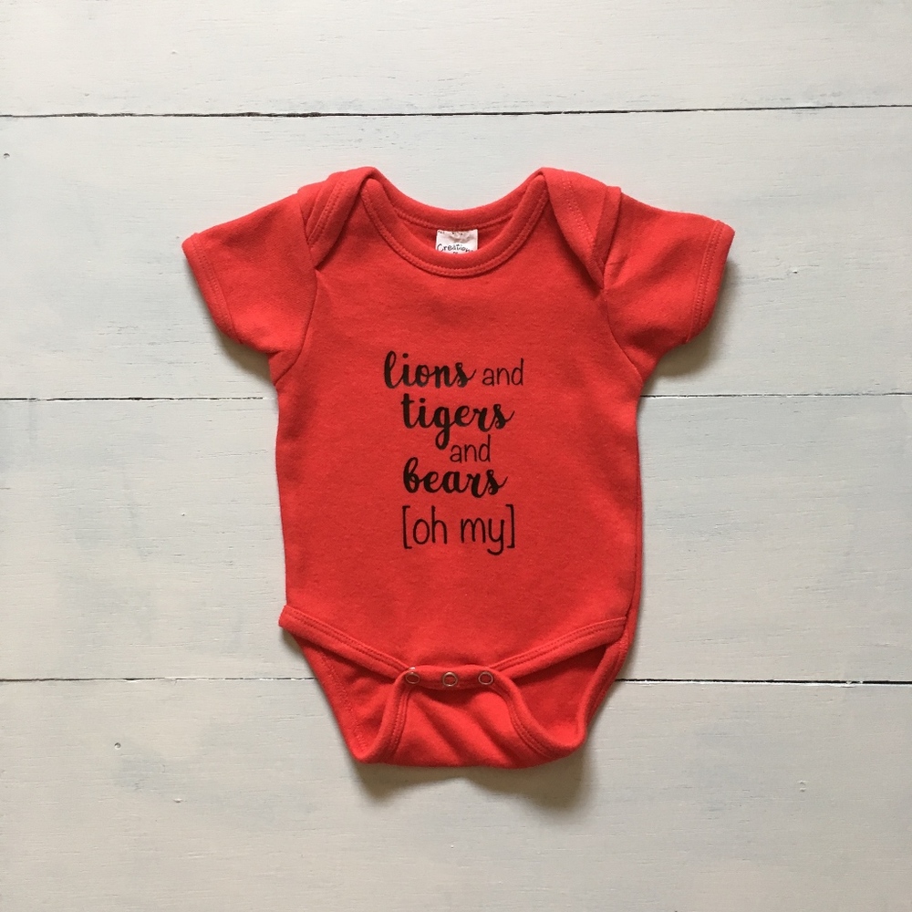 Wizard of Oz Baby Onesie Lions Tigers and Bears