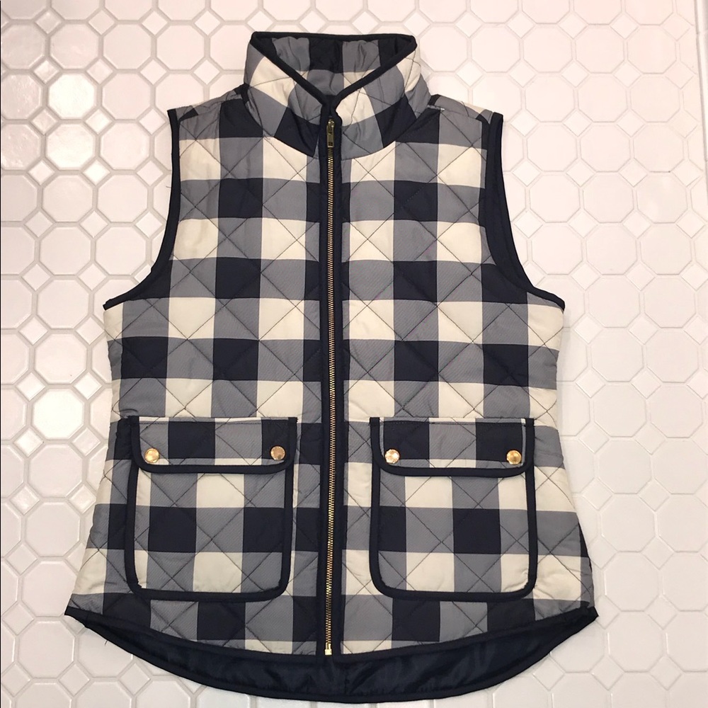 Gingham quilted vest