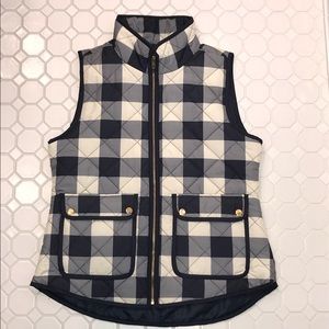 Gingham quilted vest