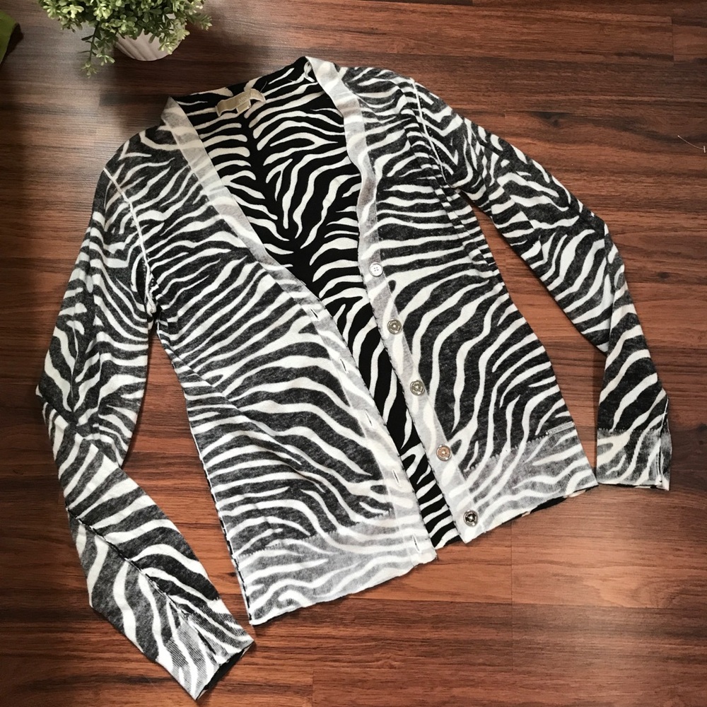 Michael Kors insideout zebra cardigan