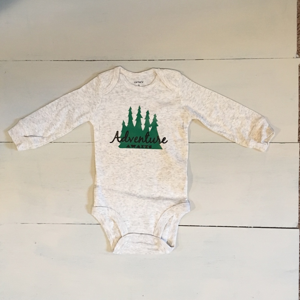 Adventure Awaits Long Sleeve Baby Onesie