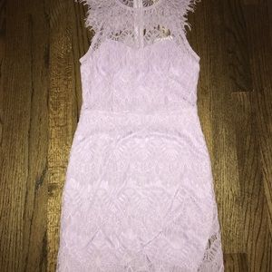Lavender lace mini dress