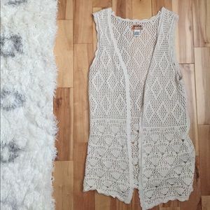 Cream Crochet Vest