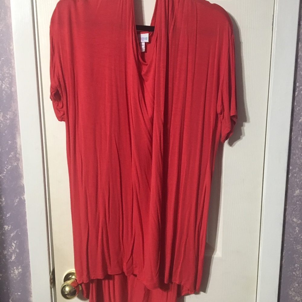 Solid orangy-red Lularoe Irma 2XL XXL