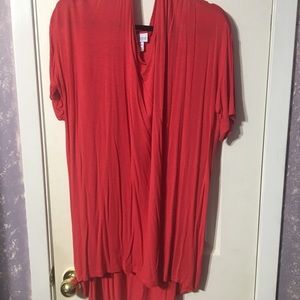 Solid orangy-red Lularoe Irma 2XL XXL