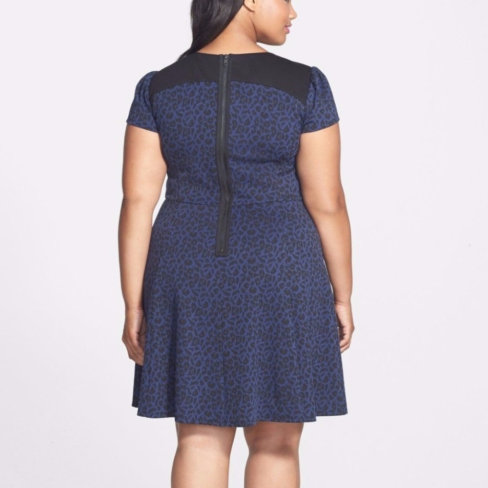 SEJOUR Marled Leopard Keyhole Print Ponte Dress D6 - Picture 3 of 8