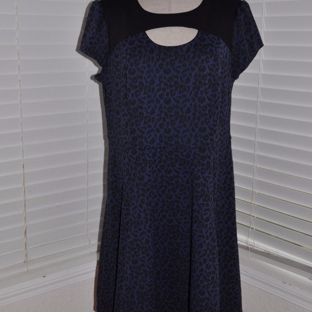 SEJOUR Marled Leopard Keyhole Print Ponte Dress D6 - Picture 4 of 8