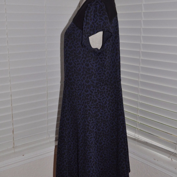 SEJOUR Marled Leopard Keyhole Print Ponte Dress D6 - Picture 6 of 8