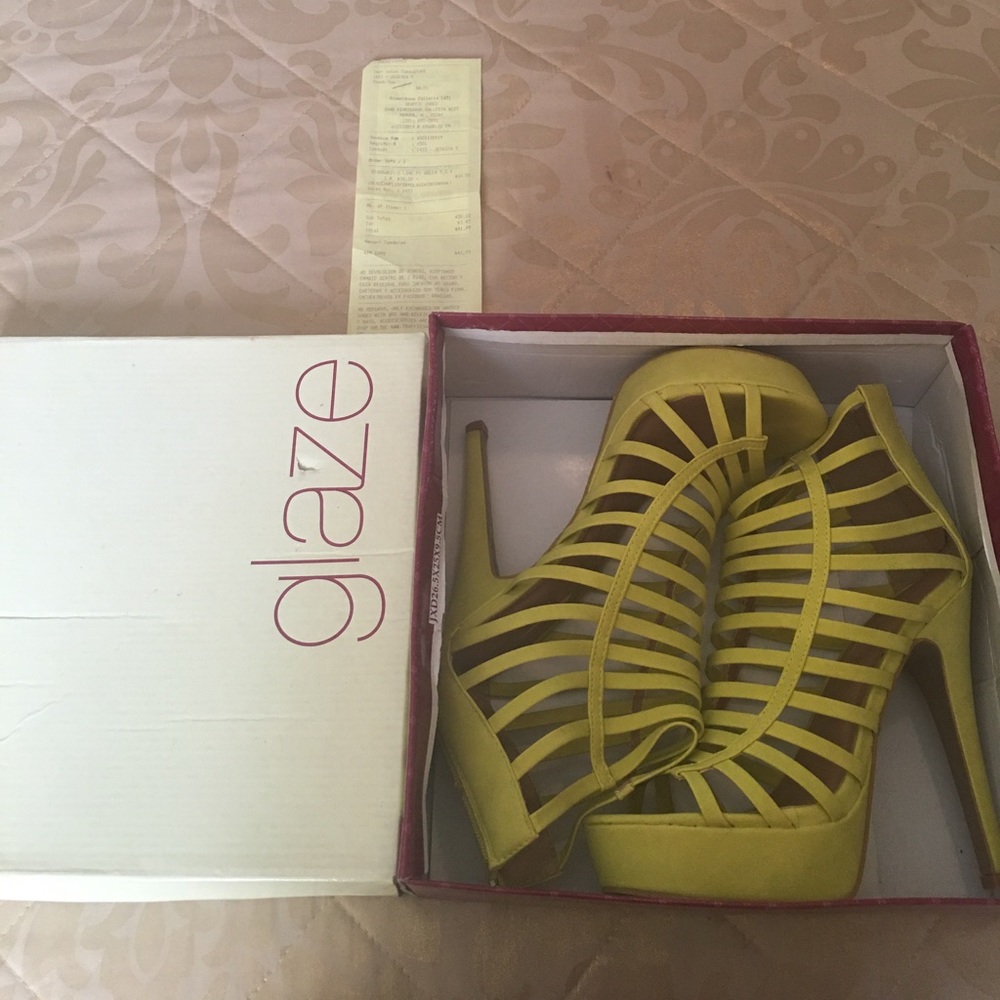 Glaze Yellow Platform Sandals