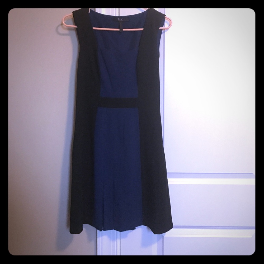 BCBG black/blue sleeveless dress