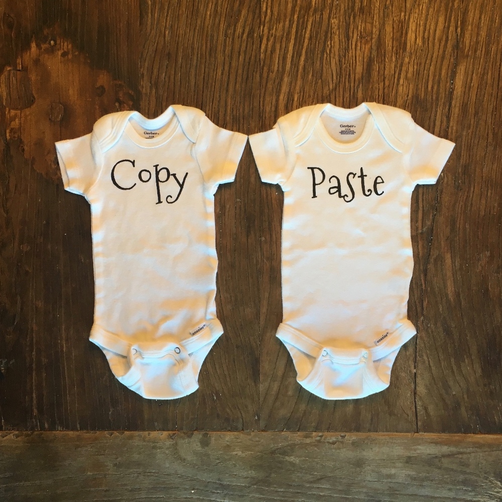 Twin Baby Onesie set Copy and Paste onesies