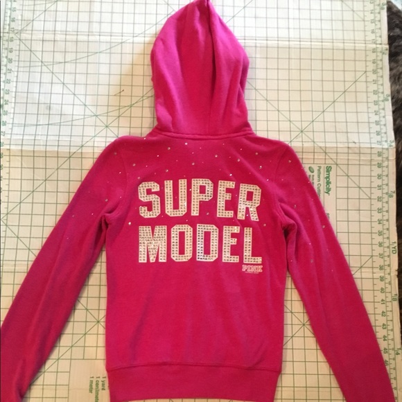 Victoria's Secret Tops - Victoria's Secret PINK Bling Supermodel Hoodie XS
