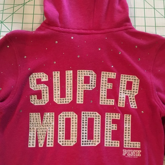 Victoria's Secret PINK Bling Supermodel Hoodie XS - Picture 3 of 8