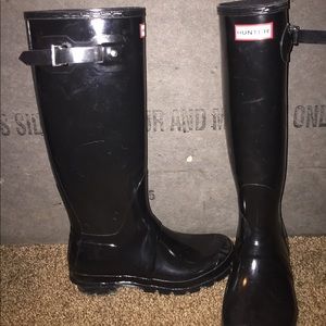 HUNTER ORIGINAL TALL GLOSS RAIN BOOTS