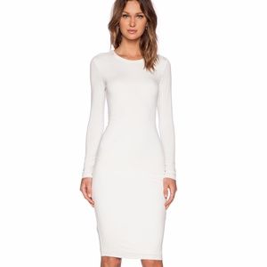 Ivory Long Sleeve Midi Dress