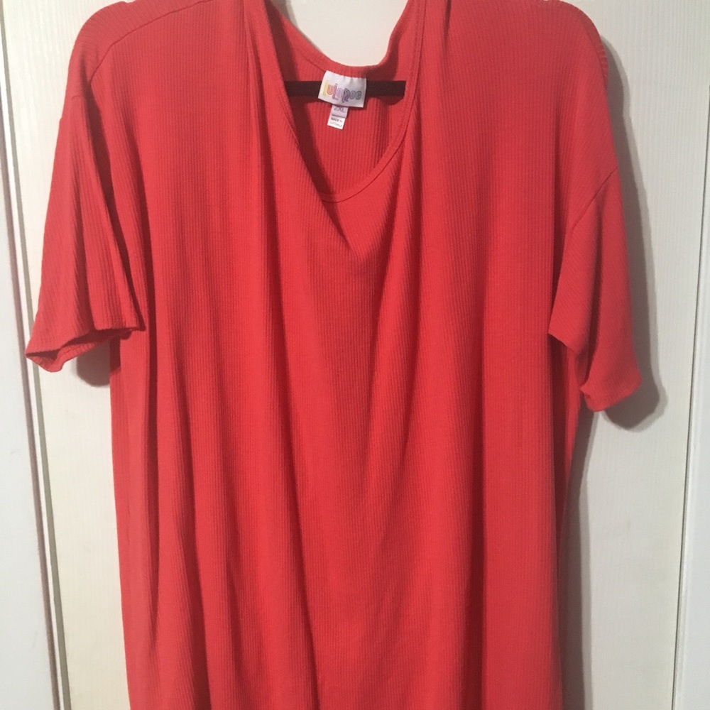 Lularoe SOLID deep coral/orange Irma 2XL XXL