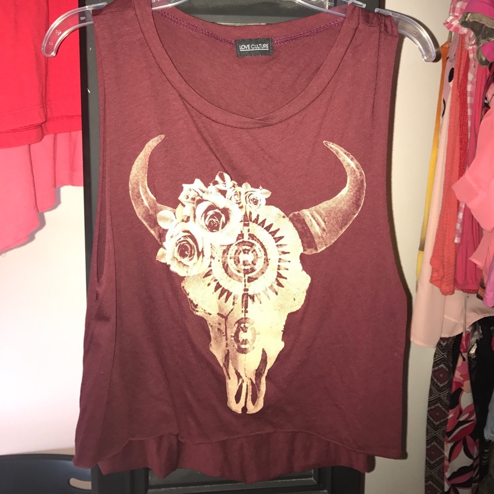 NWOT longhorn skull crop top