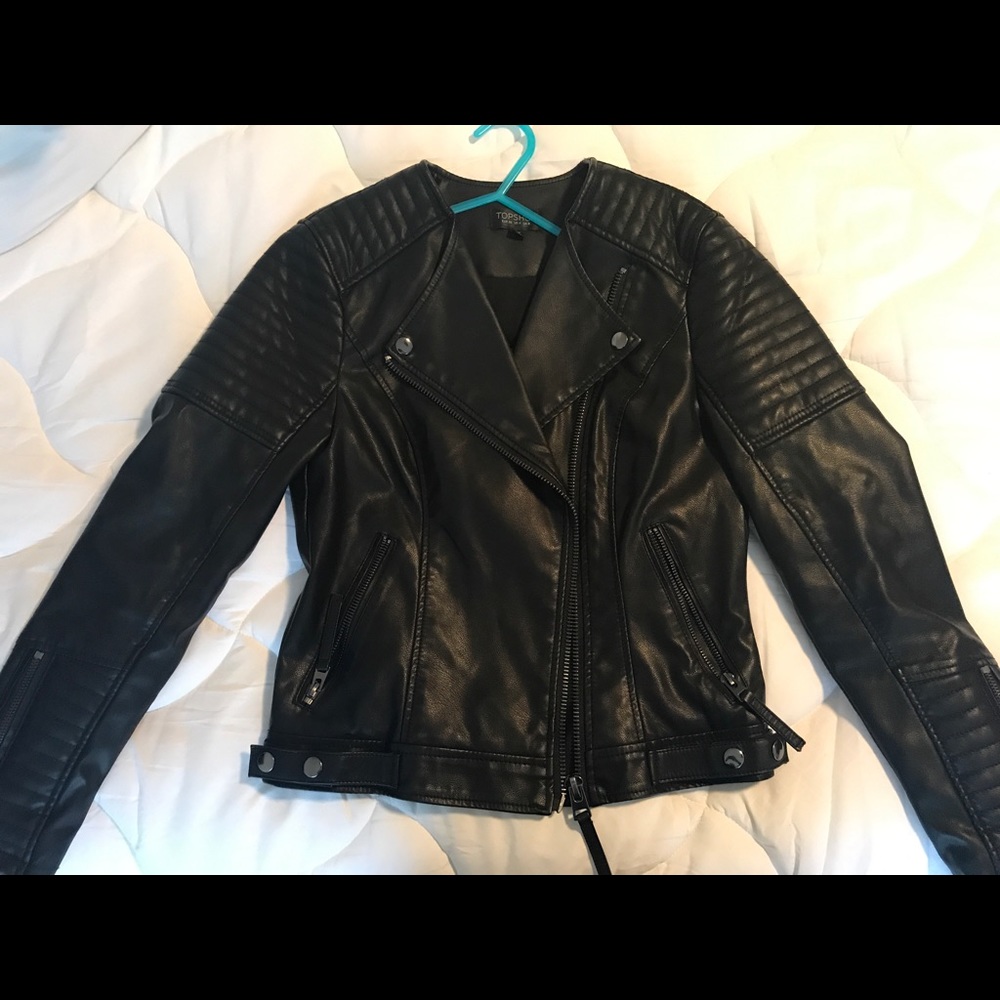 *SOLD* Topshop Faux Leather Jacket. Size 4.