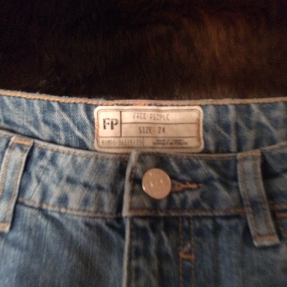Free People Distressed Ombré Jean Shorts - Picture 3 of 3